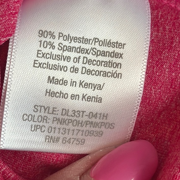 NWT Danskin performance Pink Quarter-Zip Long Sleeve Top Size L - Picture 9 of 9